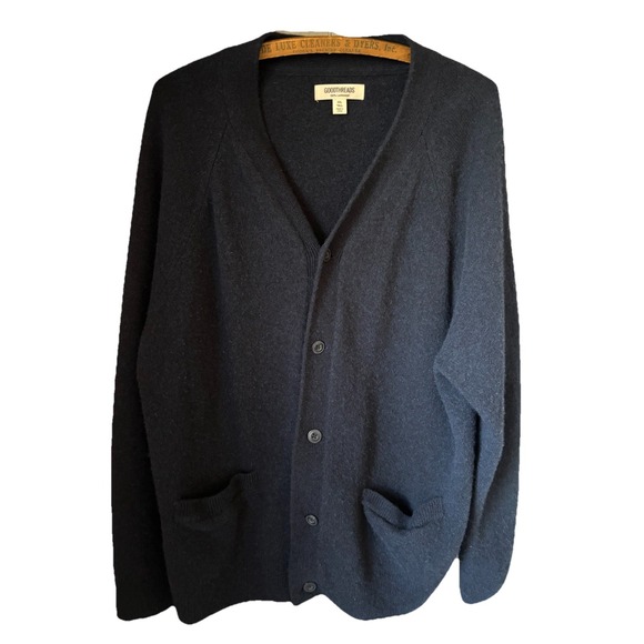 Goodthreads Navy Blue‎ 100% Lambswool Cardigan Sweater Size XXL Tall Casual Wool - Picture 1 of 9
